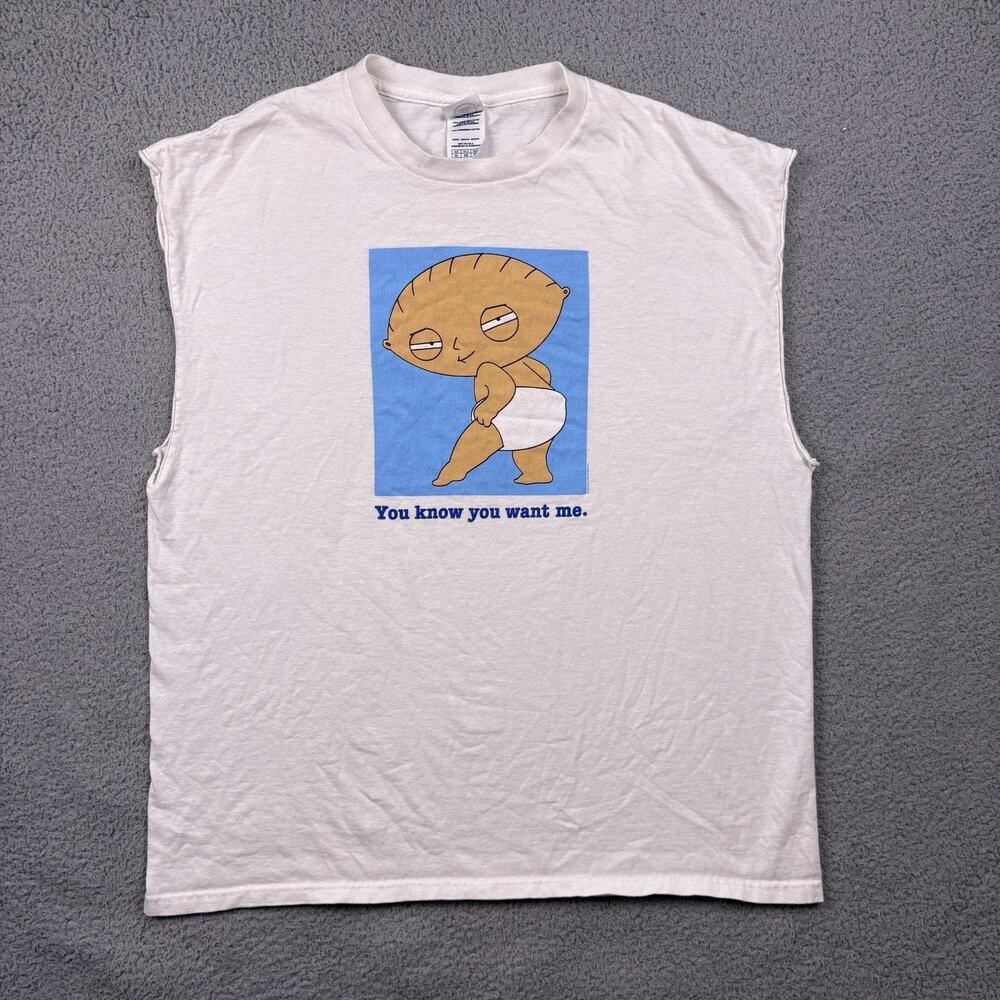 VTG Family Guy Stewie Griffin Shirt Mens XL Y2K Cutoff Sleeveless Graphic Tee